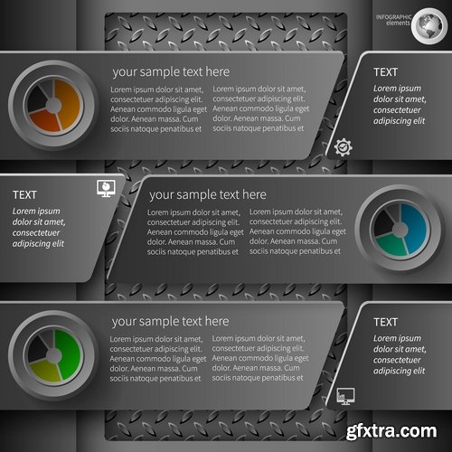 Collection of vector image conceptual business infographics #12-25 Eps