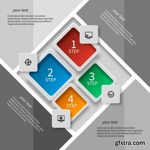 Collection of vector image conceptual business infographics #12-25 Eps