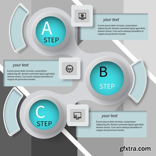 Collection of vector image conceptual business infographics #12-25 Eps