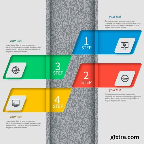 Collection of vector image conceptual business infographics #12-25 Eps