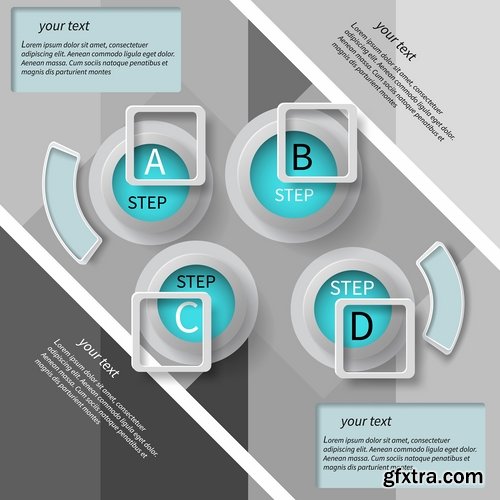 Collection of vector image conceptual business infographics #12-25 Eps