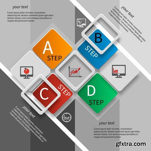 Collection of vector image conceptual business infographics #12-25 Eps