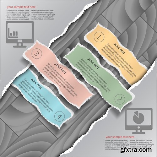 Collection of vector image conceptual business infographics #12-25 Eps