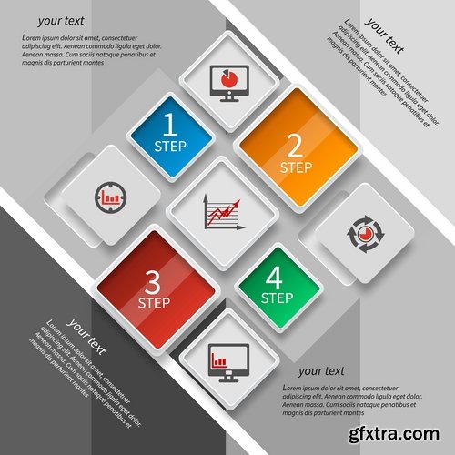 Collection of vector image conceptual business infographics #12-25 Eps