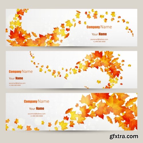 Collection of vector autumn background is a picture poster flyer banner leaf tree 25 EPS