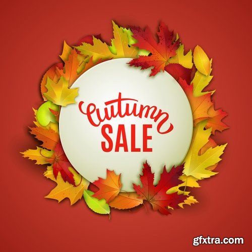 Collection of vector autumn background is a picture poster flyer banner leaf tree 25 EPS