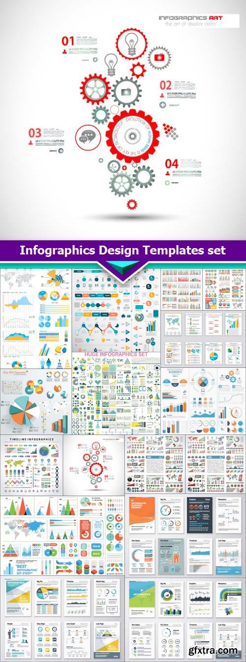 Infographics Design Templates set 16X EPS