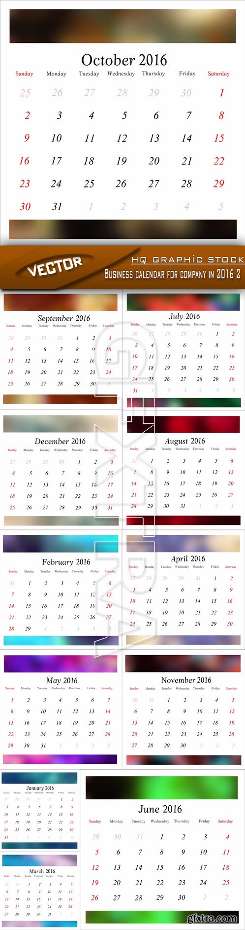 Stock Vector - Business calendar for company in 2016 2