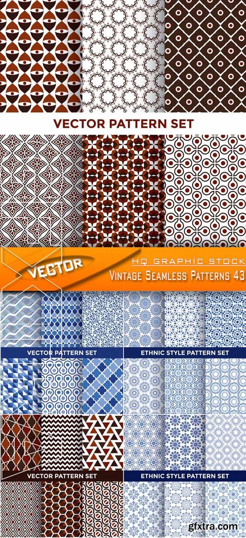 Stock Vector - Vintage Seamless Patterns 43