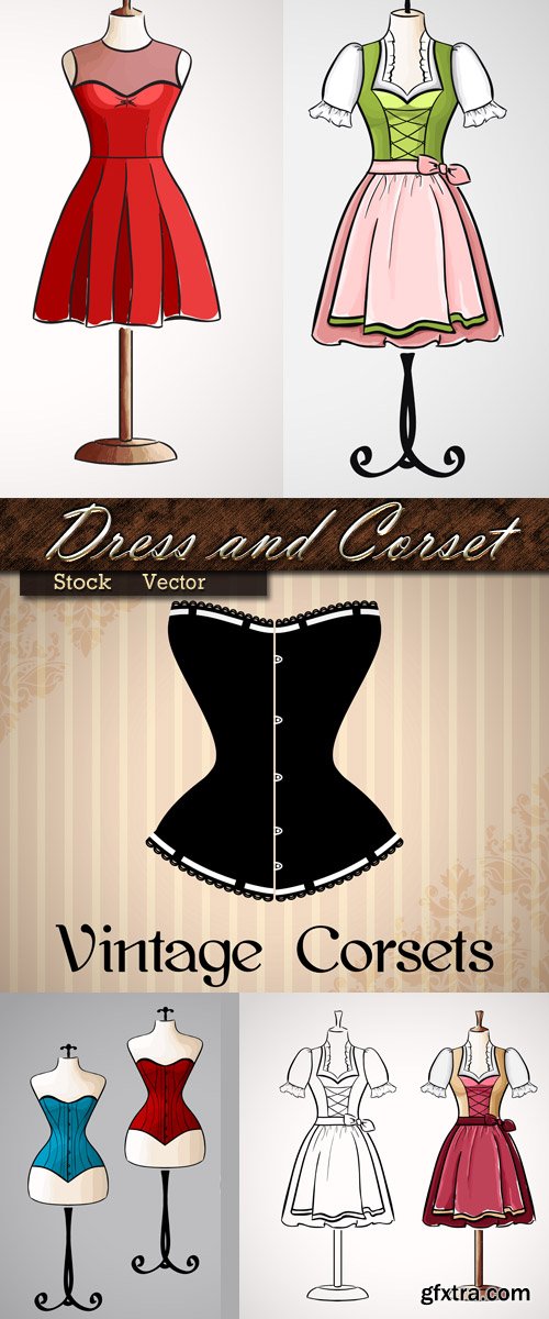 Vintage corset and Dresses