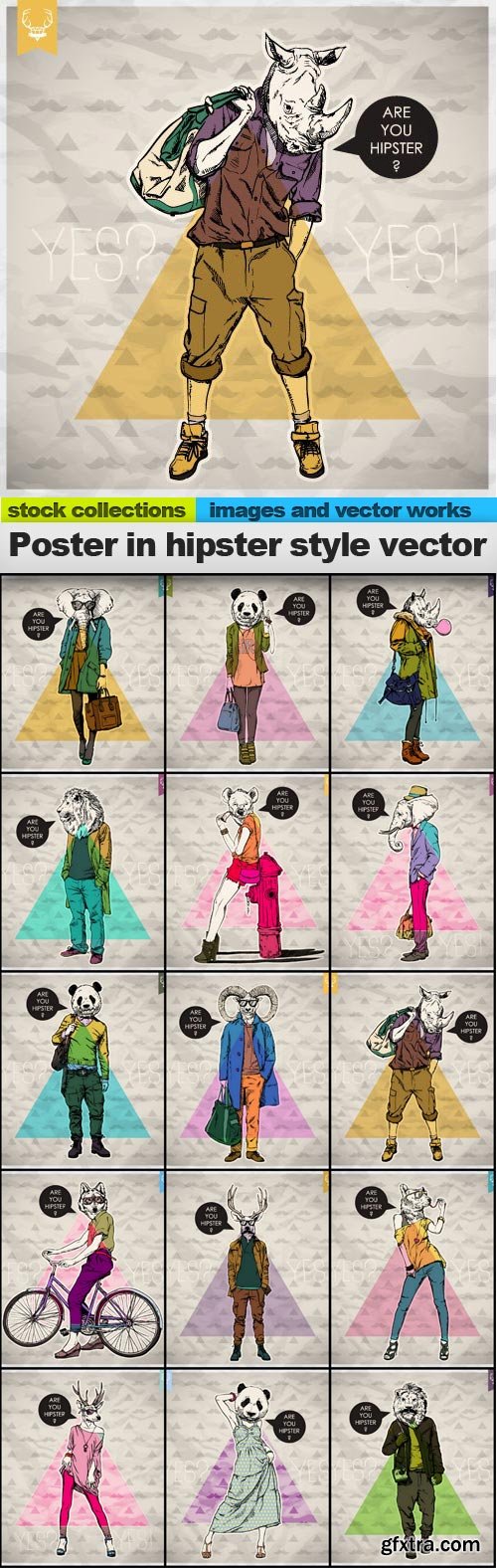 Poster in hipster style vector, 15 x EPS