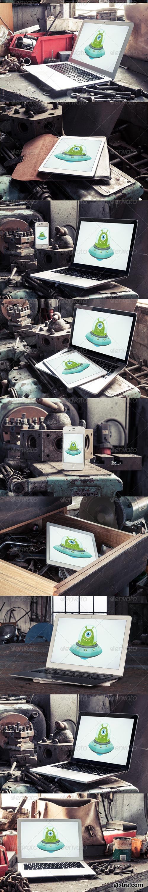 GraphicRiver - 17 Photorealistic Devices Mock-Ups Abandoned Place