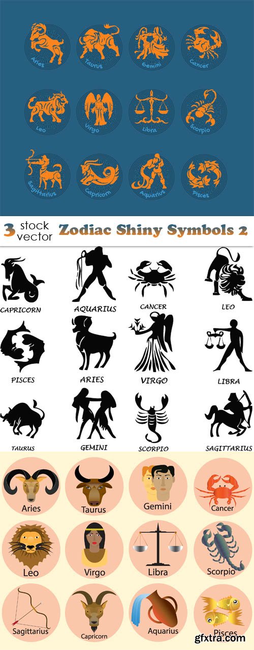 Vectors - Zodiac Shiny Symbols 2