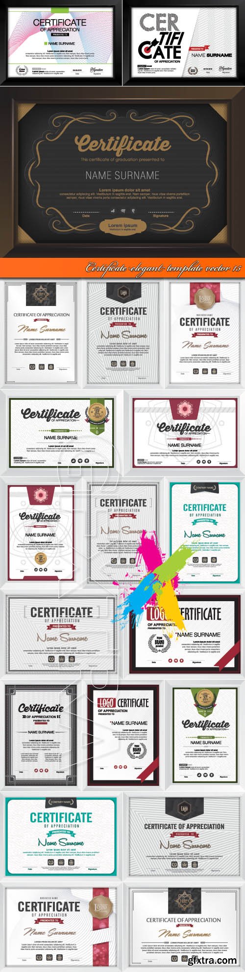 Certificate elegant template vector 15