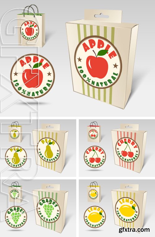 Stock Vectors - Paper packaging and labels for fruit