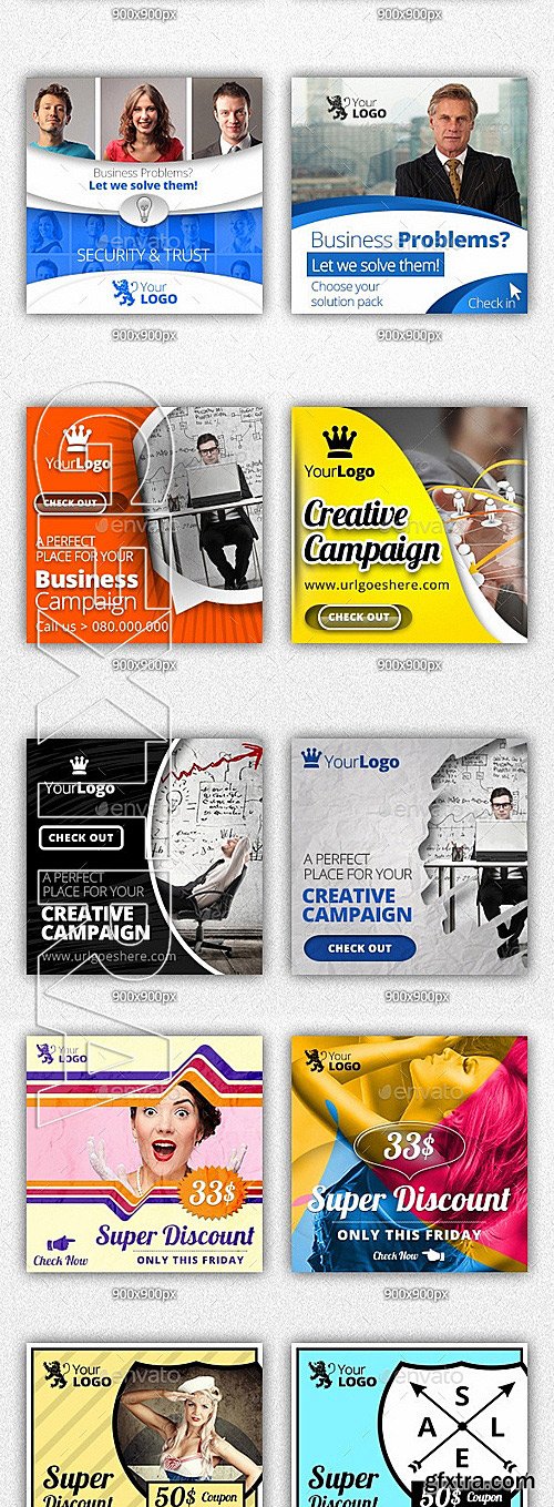 GraphicRiver - 56 Instagram Design Templates - 5 in 1 Bundle 12487586