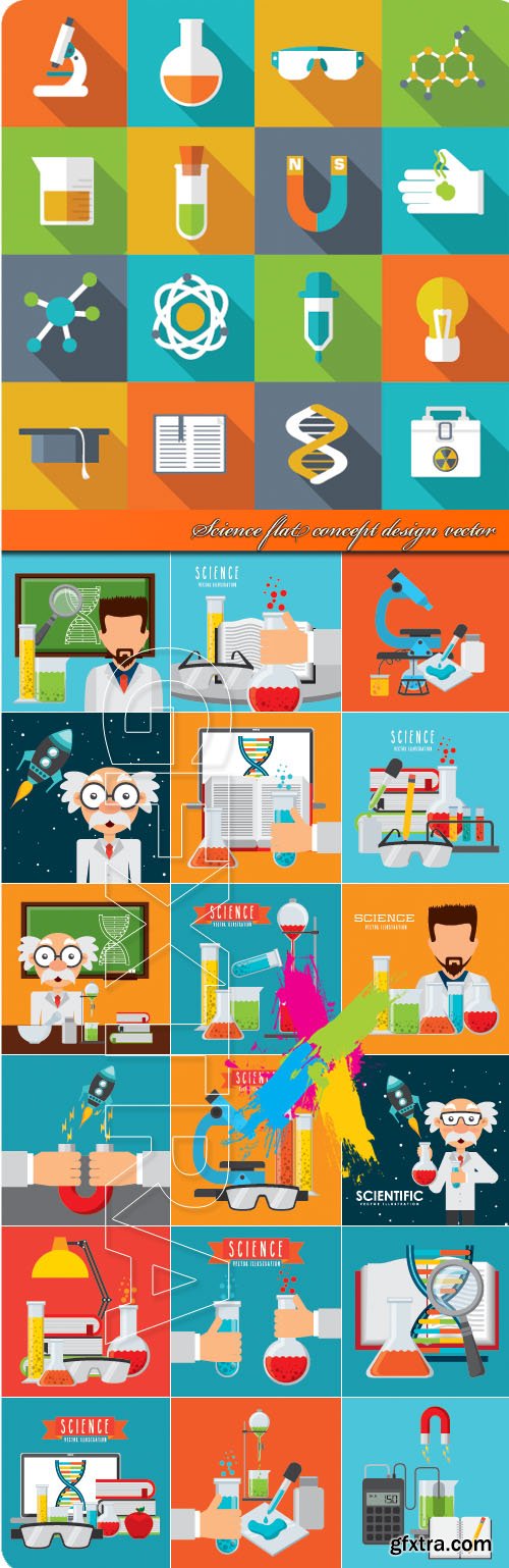 Science flat concept design vector