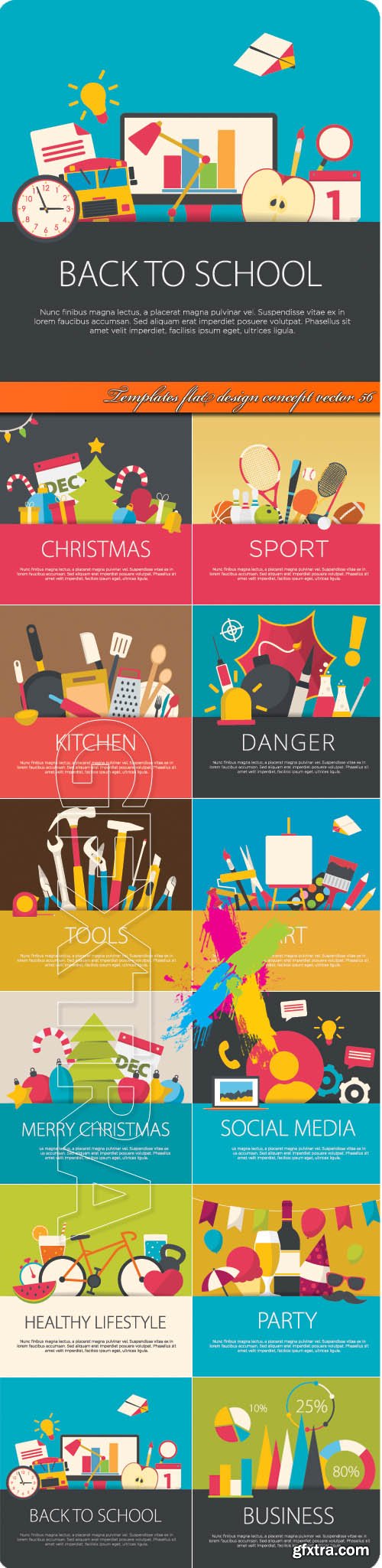 Templates flat design concept vector 56