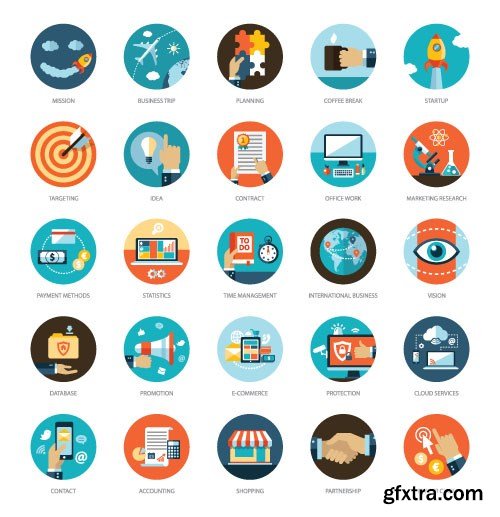 Flat Icon Vector Collection - 40x EPS