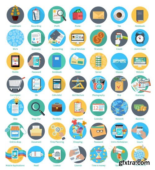 Flat Icon Vector Collection - 40x EPS