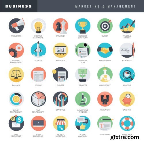 Flat Icon Vector Collection - 40x EPS