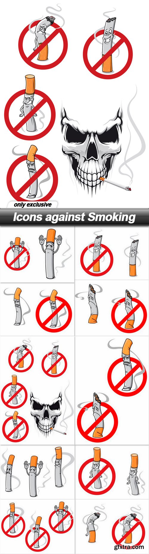 Icons against Smoking - 10 EPS