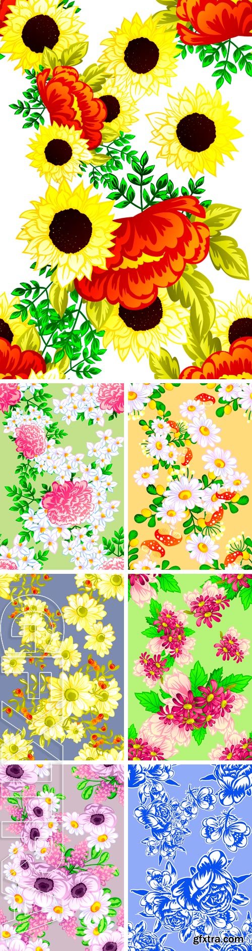 Stock Vectors - Abstract elegance seamless pattern with floral background EPS | JPG Previews | 39 MB RAR