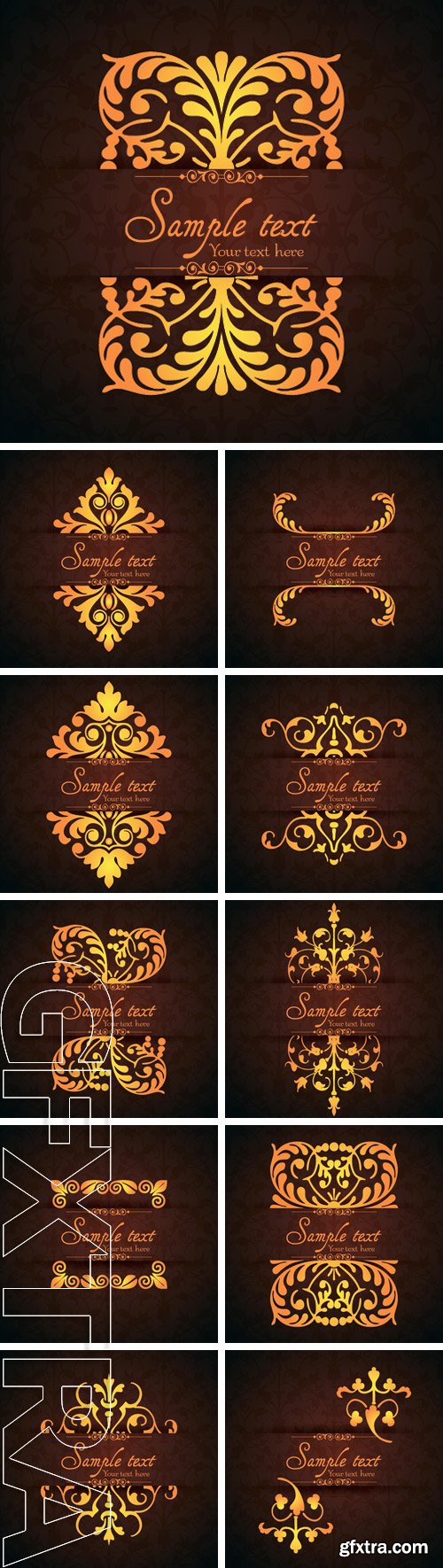 Stock Vectors - Vintage ornamental template with pattern and decorative frame. Vector illustration