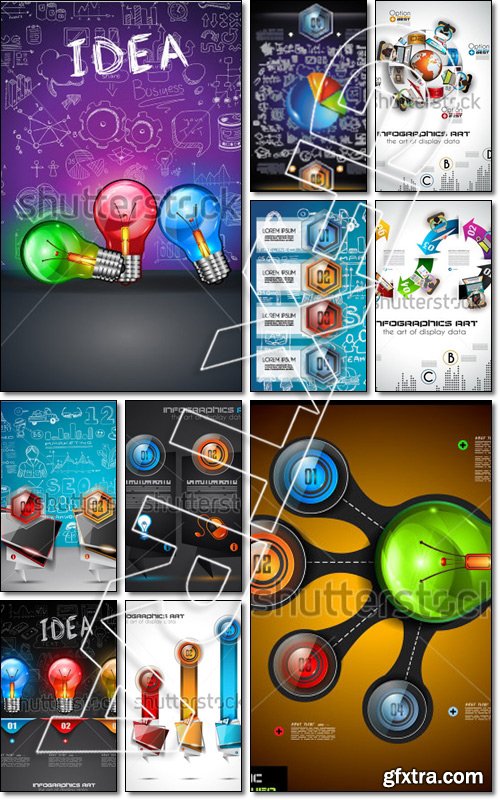 Abstract template with multiple choices glass buttons with shiny effect - Vector