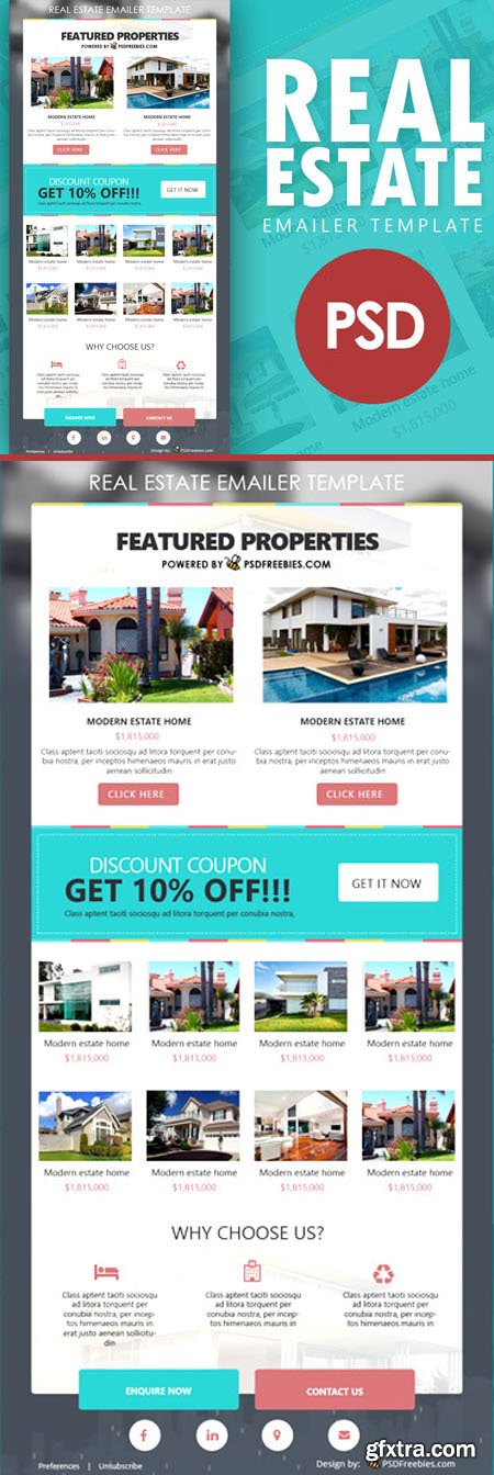 Real Estate E-mailer Template PSD