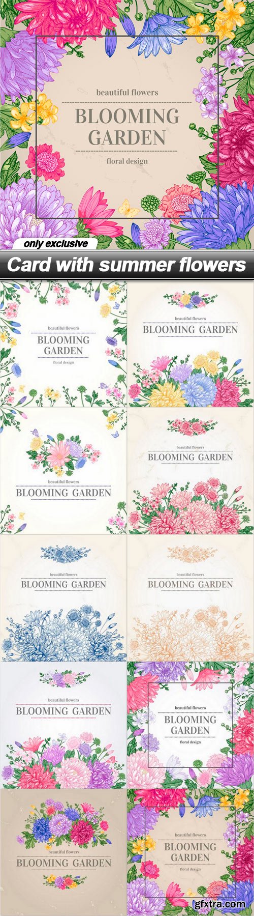 Card with summer flowers - 10 EPS