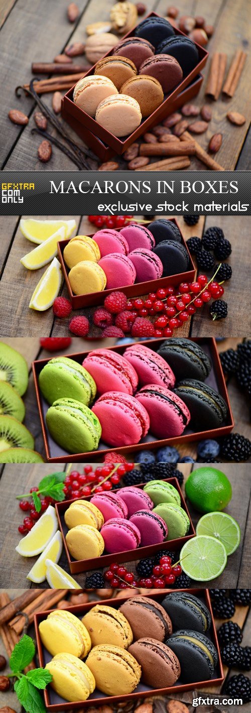 Macarons in boxes