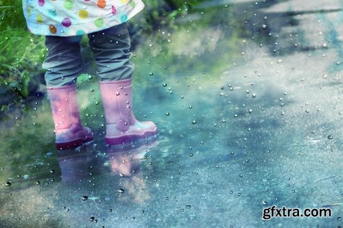 Collection of baby autumn rain rubber boot umbrella woman people 25 HQ Jpeg