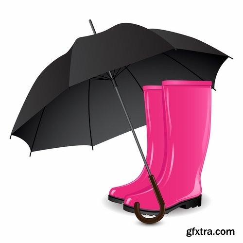 Collection of baby autumn rain rubber boot umbrella 25 EPS