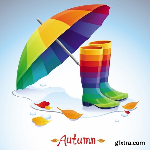 Collection of baby autumn rain rubber boot umbrella 25 EPS