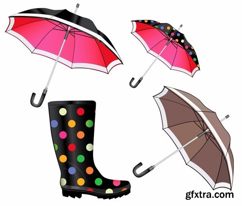 Collection of baby autumn rain rubber boot umbrella 25 EPS