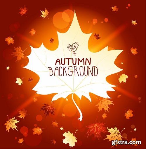 Collection of vector autumn background is a picture poster flyer banner leaf tree #2-25 EPS