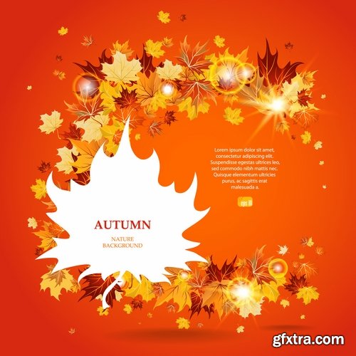 Collection of vector autumn background is a picture poster flyer banner leaf tree #2-25 EPS