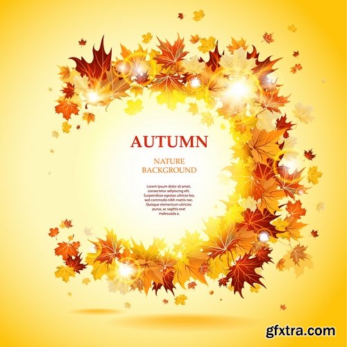 Collection of vector autumn background is a picture poster flyer banner leaf tree #2-25 EPS