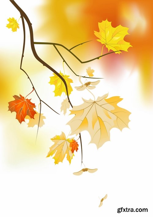 Collection of vector autumn background is a picture poster flyer banner leaf tree #2-25 EPS