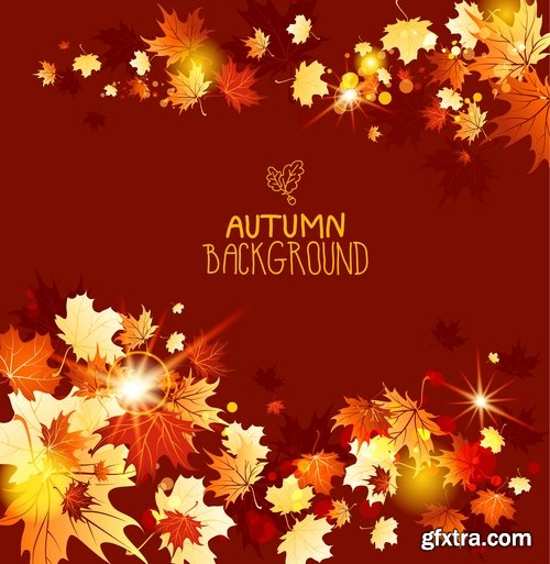 Collection of vector autumn background is a picture poster flyer banner leaf tree #2-25 EPS