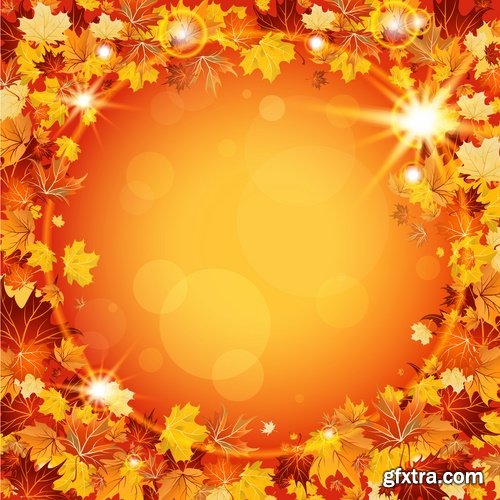 Collection of vector autumn background is a picture poster flyer banner leaf tree #2-25 EPS