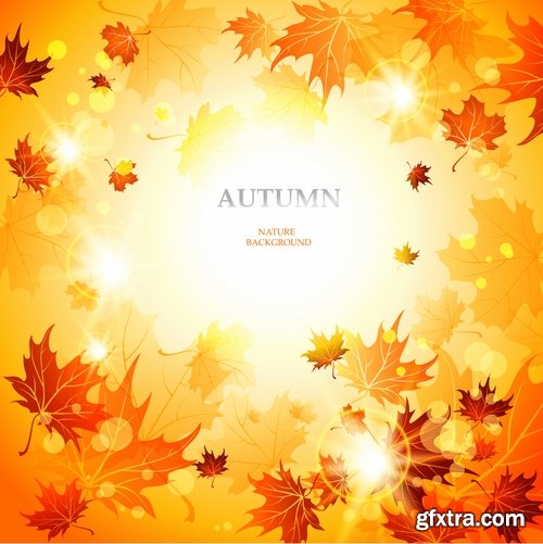 Collection of vector autumn background is a picture poster flyer banner leaf tree #2-25 EPS