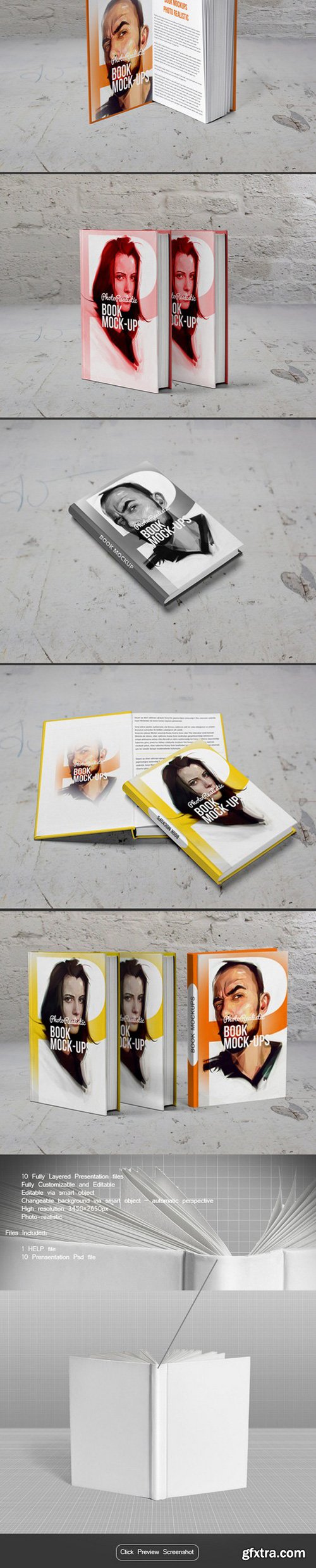 CM - Book / 10 Mockup / Photo Realistic 348508