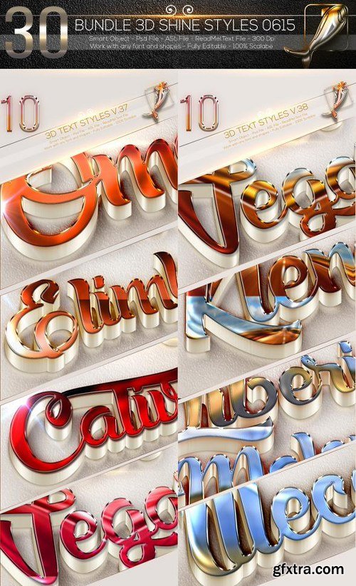 Graphicriver 30 Bundle 3D Text Effect 0615 11927482