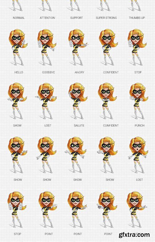 Cute Girl Superhero Character ULTIMATE PACK