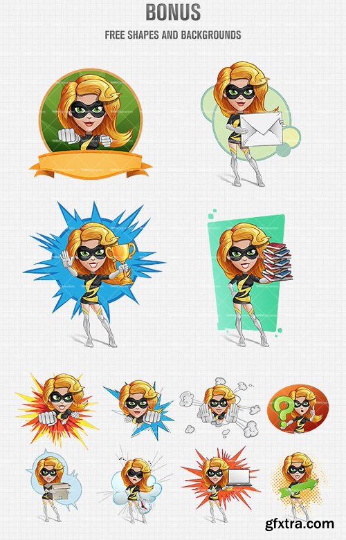 Cute Girl Superhero Character ULTIMATE PACK