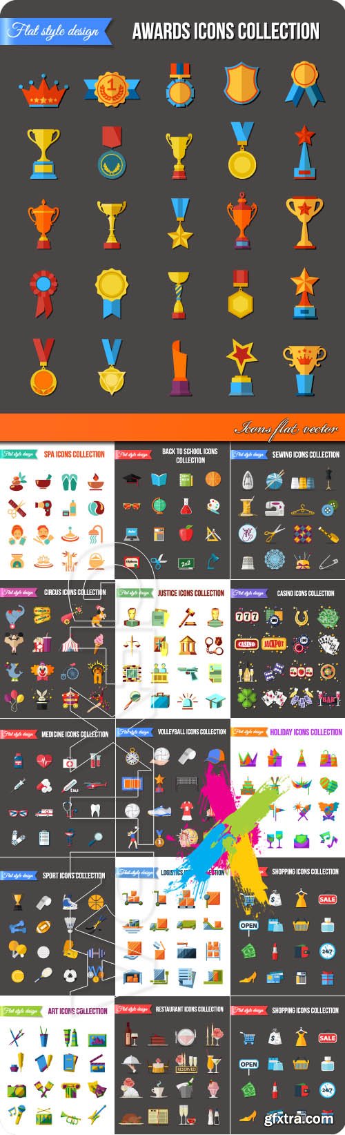 Icons flat vector