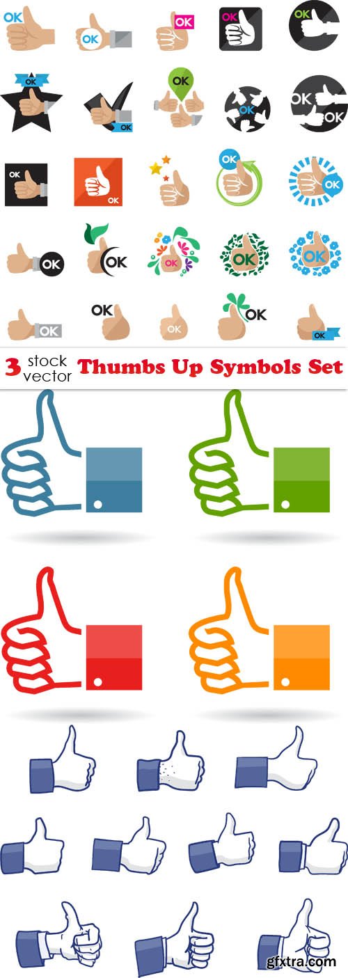 Vectors - Thumbs Up Symbols Set[