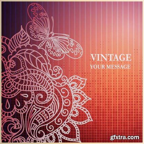 Collection of vector image background is Indian style calligraphic decorative element 25 EPS